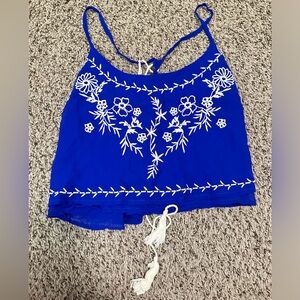 Blue floral crop top size S